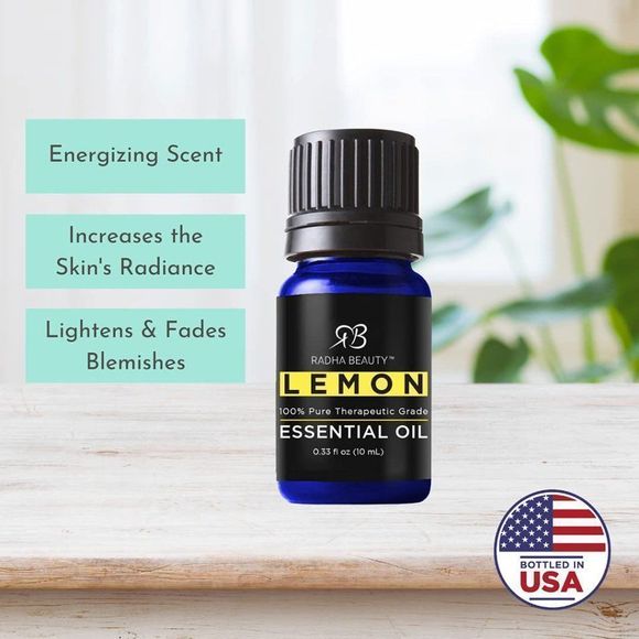 NWT Radha Beauty Lemon Essential Oil 4 oz Aromatherapy Skincare Household - Picture 8 of 13